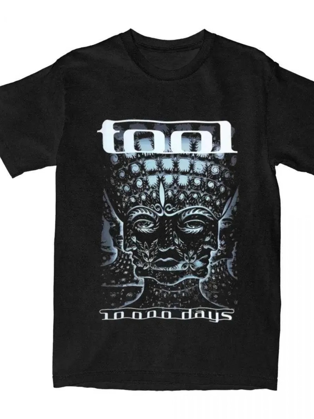 Gildan Black Tool Music Band Graphic Tee with Pale Blue & White Tool Design